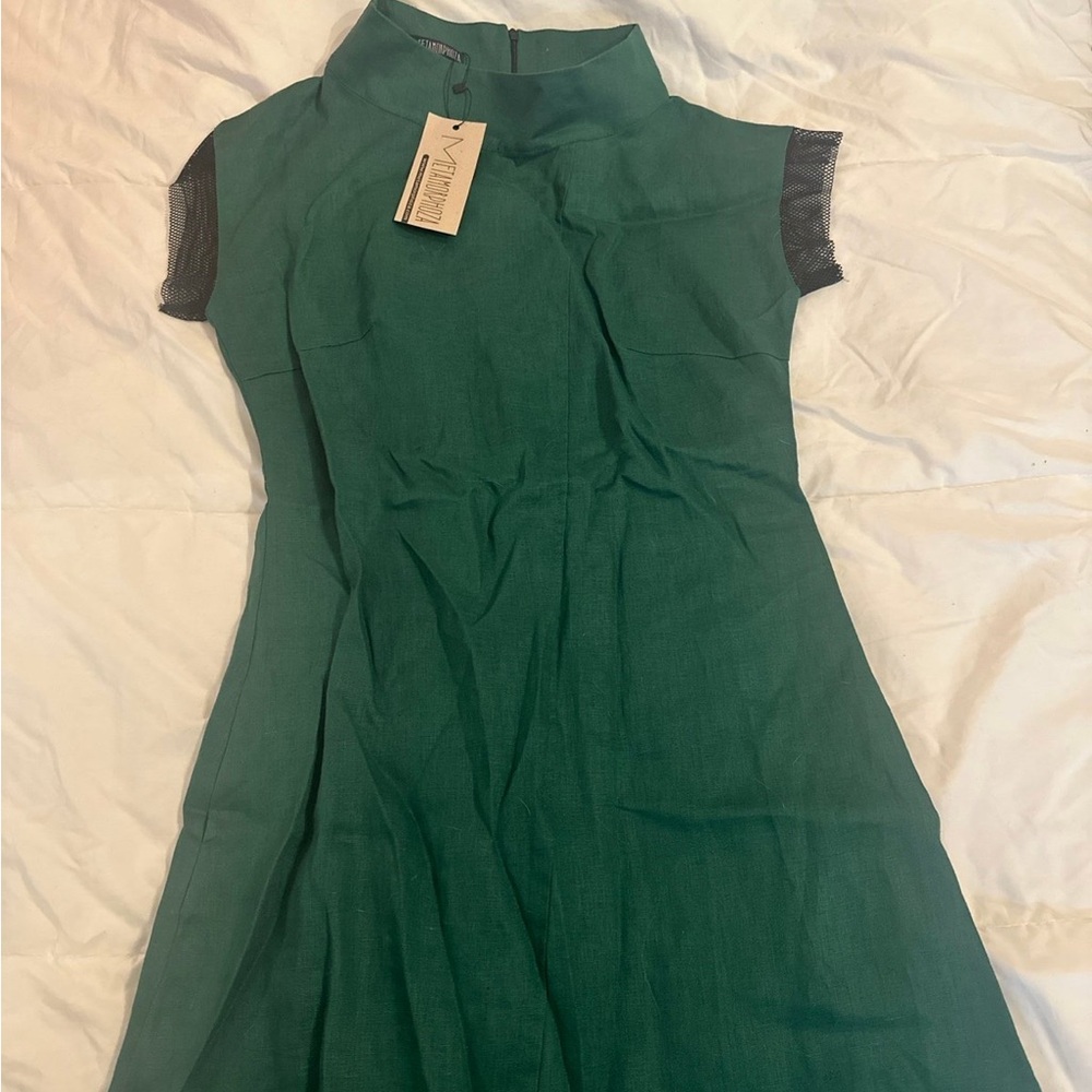 Metamorphoza linen green dress